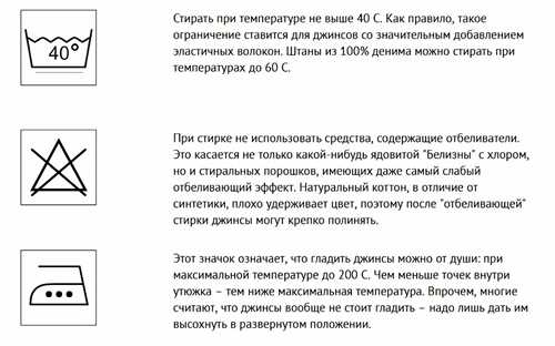 Применение мягкого режима стирки для ухода за денимом